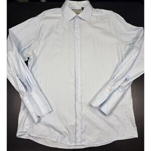 Thomas Pink The Sterling Button Up Dress Shirt 17 1/2x35 1/2 Blue French Cuff